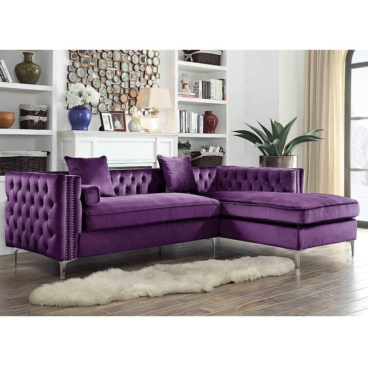 Wayfair purple shop velvet couch